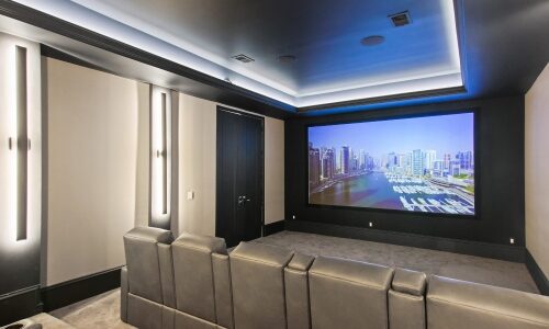 Internal home theater image, Atlantic Control Technologies, ACT, luxury retrofit